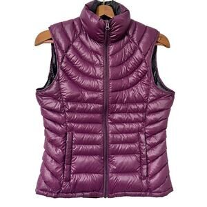 Bernardo Women’s Packable Down Puffer Vest Size S Purple Full Zip Lightweight